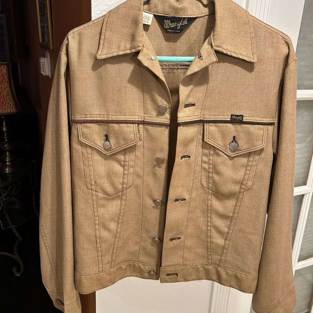 Unisex Vintage Wrangler Brown Button-Up Jacket. Sz 40